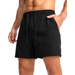 Soothfeel Men's 5 Inch Quick Dry Running Shorts with Zipper Pocket