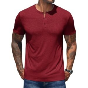 COOFANDY Men’s Lightweight Henley Shirt - Casual Summer Tee