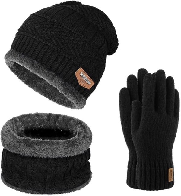Winter Beanie Hat & Scarf Gloves Set