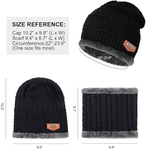 Winter Beanie Hat & Scarf Gloves Set