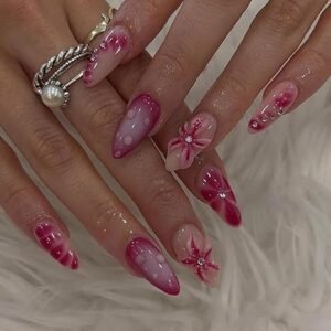 Ombre Red Press-On Nails