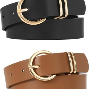 VONMELLI 2 Pack Women's Leather Belts