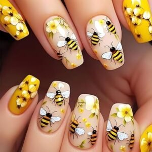 Flower Press on Nails