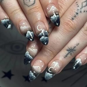 Black ombre Press on Nails