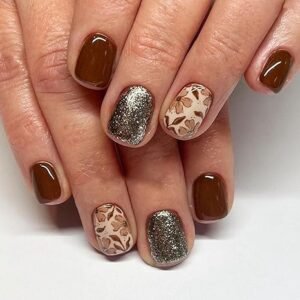 Brown Press on Nails