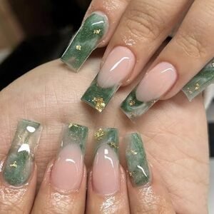 BABALAL Green Press on Nails