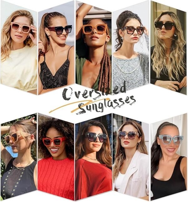 SOJOS Vintage Oversized Square Sunglasses